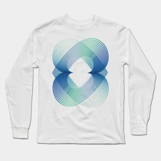 Geometric abstract blue Modern Long Sleeve T-Shirt